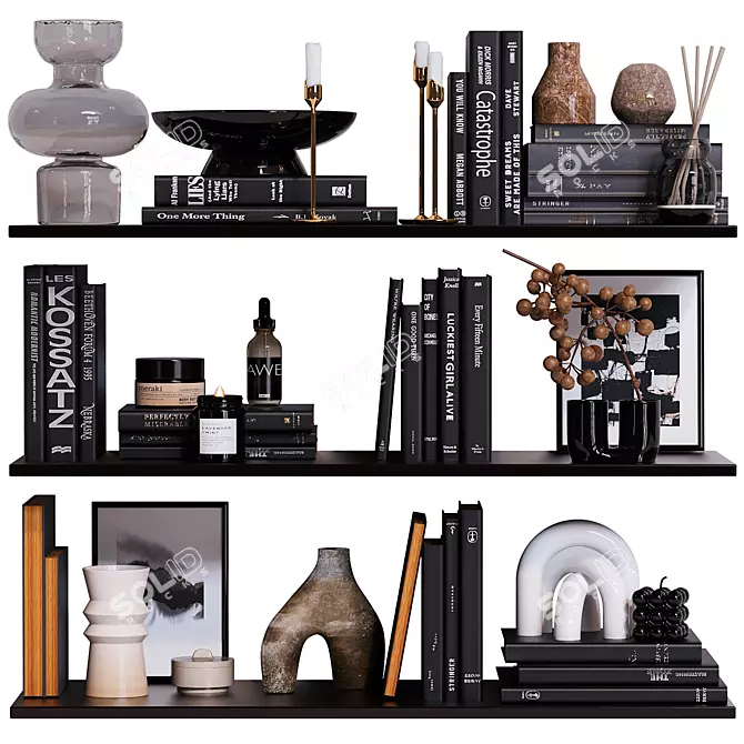 Elegant Decor Shelves 3D model image 1