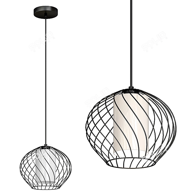 Cedrice Cage Pendant Light: Elegant and Versatile 3D model image 1