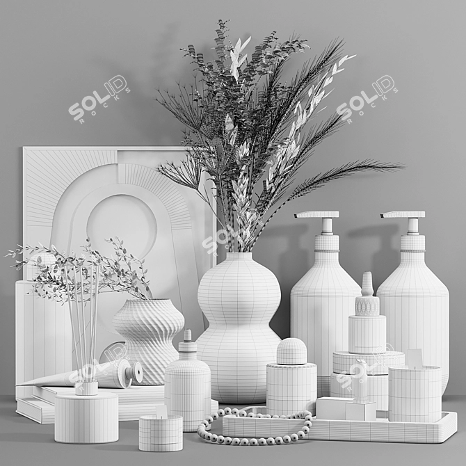 Sleek Bathroom Set: High-quality 3D Models & Textures 3D model image 4