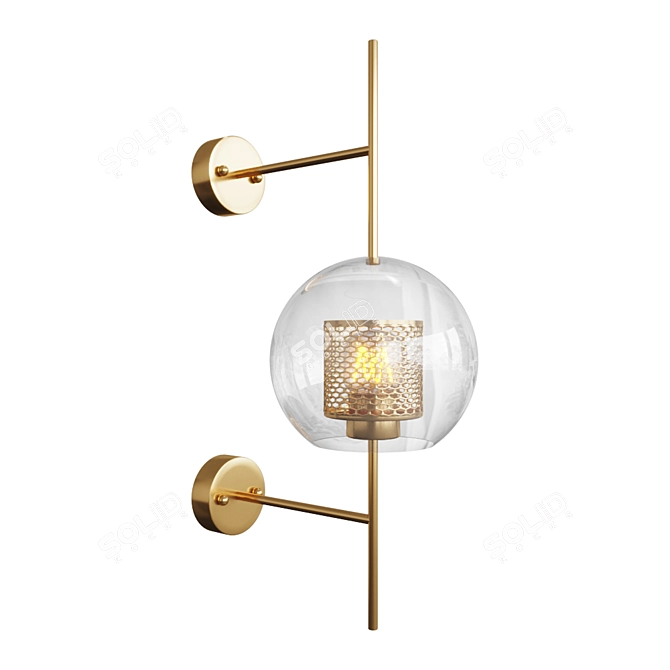 Industrial Loft Wall Lamp 3D model image 1