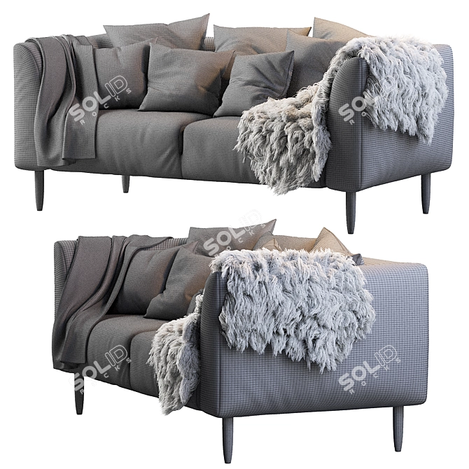 BLAZE 3-Seater Sofa: Contemporary Design for Modern Living 3D model image 7