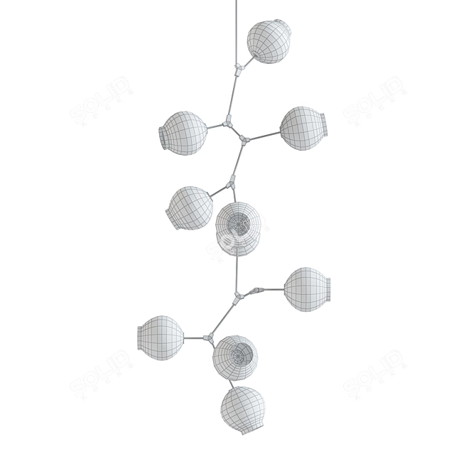 Modern Branching Bubble Chandelier 3D model image 2