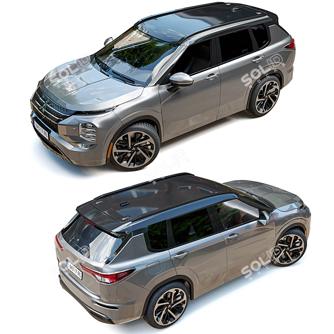 Sleek and Powerful Mitsubishi Outlander 3D model image 2