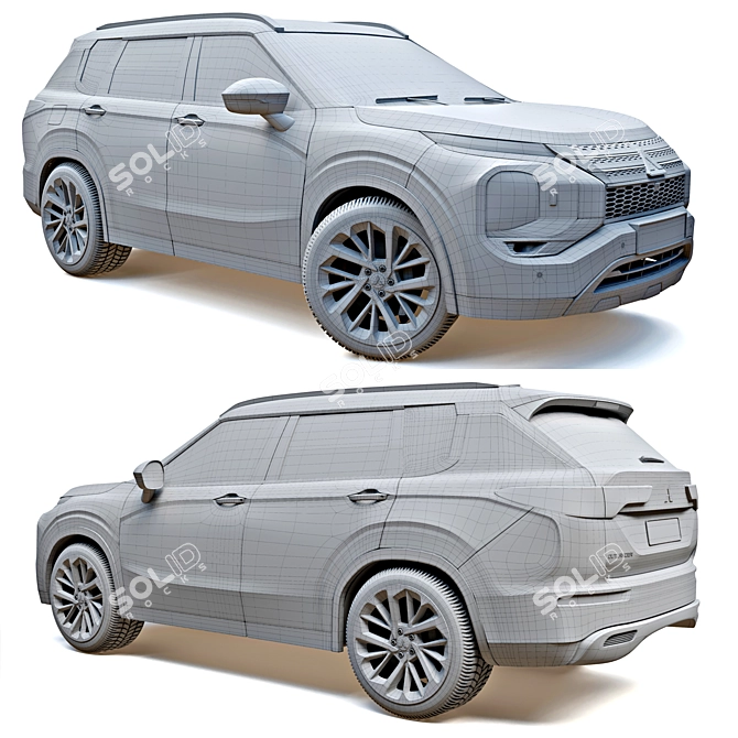 Sleek and Powerful Mitsubishi Outlander 3D model image 7