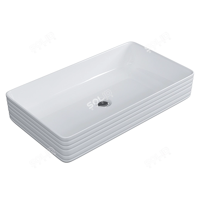 Modern White Countertop Washbasin BB1422 3D model image 1