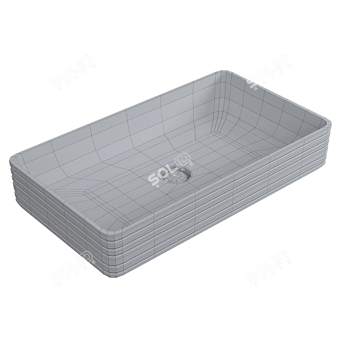 Modern White Countertop Washbasin BB1422 3D model image 2