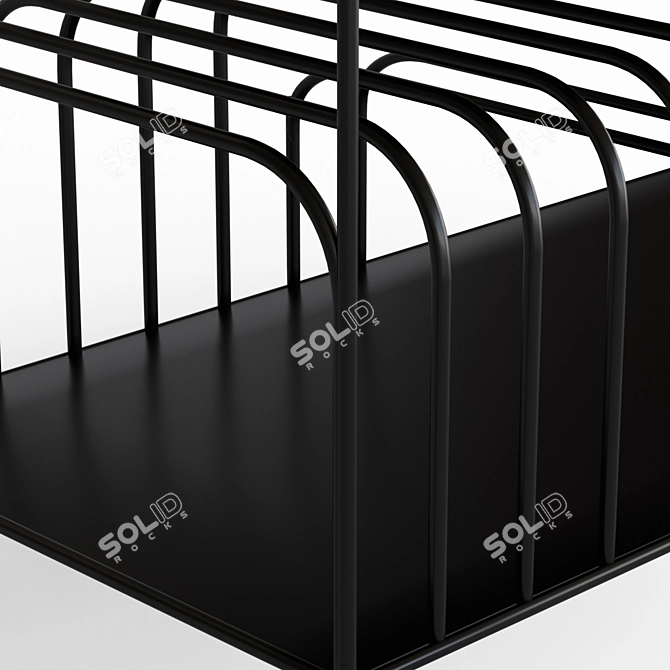 Modern Metal Vinyl Shelf 3D model image 3