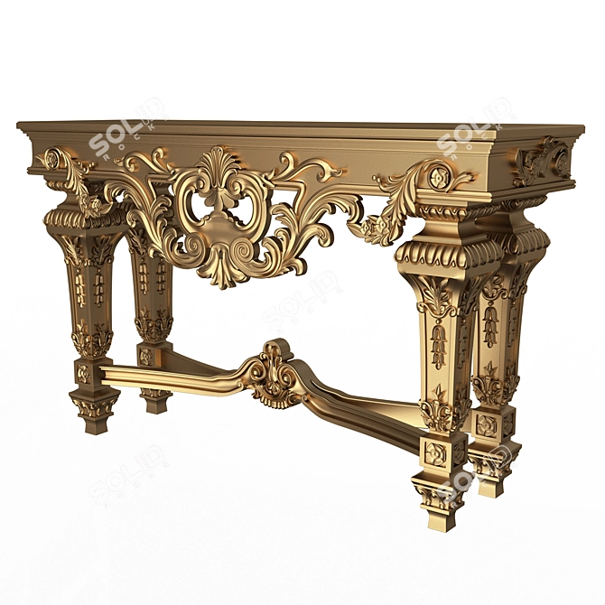 Elegant Classic Console Table 3D model image 2