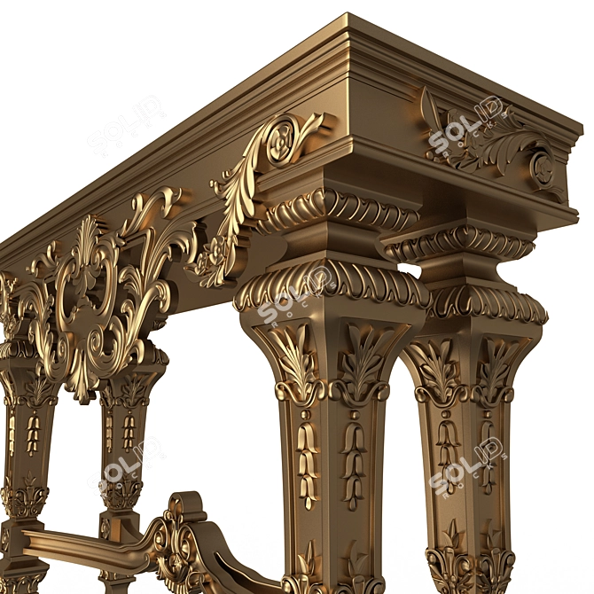 Elegant Classic Console Table 3D model image 5