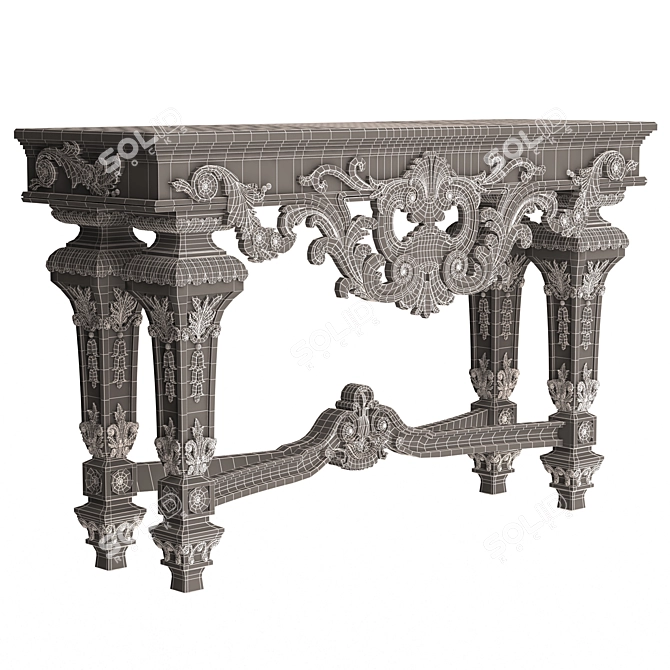 Elegant Classic Console Table 3D model image 6