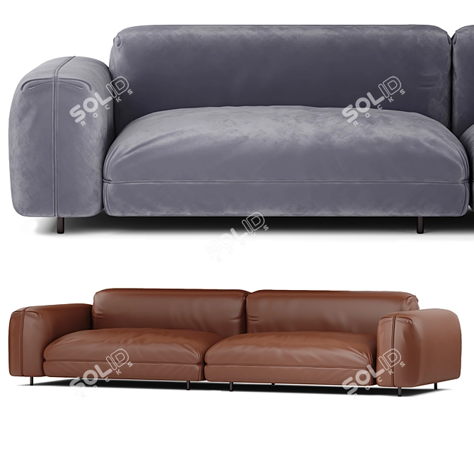 Arflex Tokio Soft Sofa: Premium Italian Leather Comfort 3D model image 2