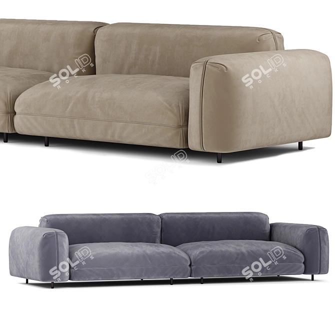 Arflex Tokio Soft Sofa: Premium Italian Leather Comfort 3D model image 3