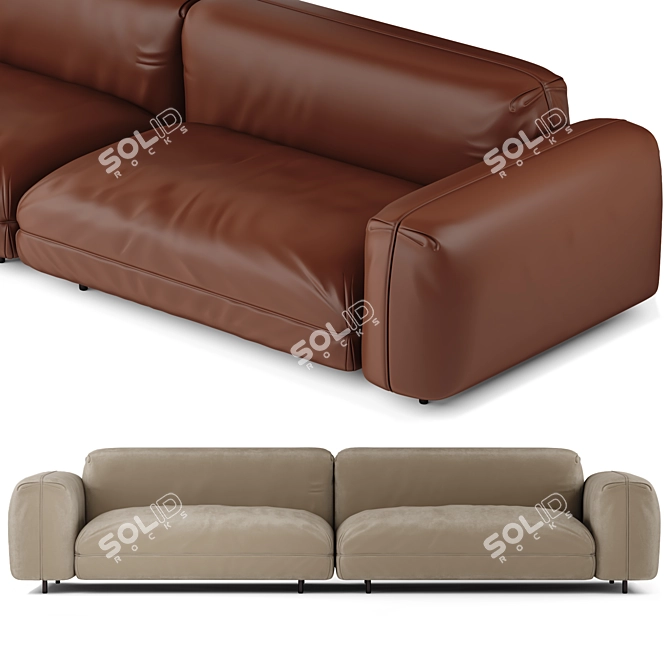 Arflex Tokio Soft Sofa: Premium Italian Leather Comfort 3D model image 4