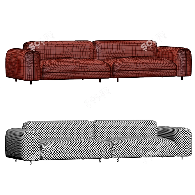 Arflex Tokio Soft Sofa: Premium Italian Leather Comfort 3D model image 5