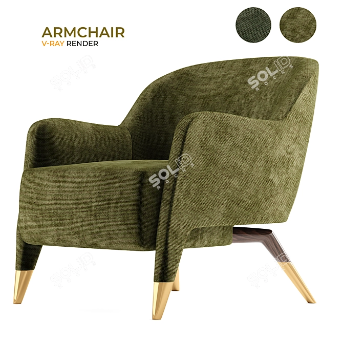 Sleek Fabric Armchair: Molteni & CD151.4 3D model image 1