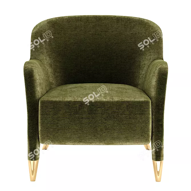 Sleek Fabric Armchair: Molteni & CD151.4 3D model image 2