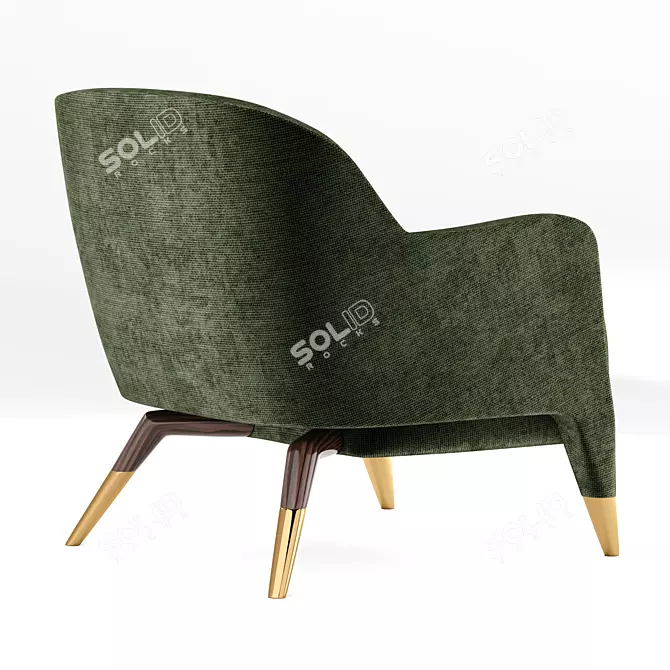 Sleek Fabric Armchair: Molteni & CD151.4 3D model image 4