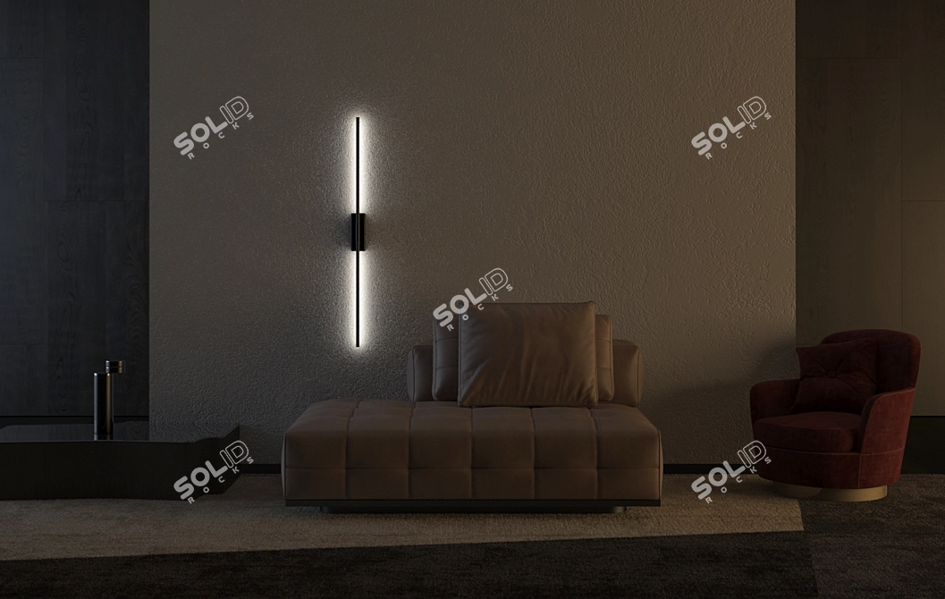 Title: SimpWall: Adjustable Wall Lamp with Remote Control 3D model image 3