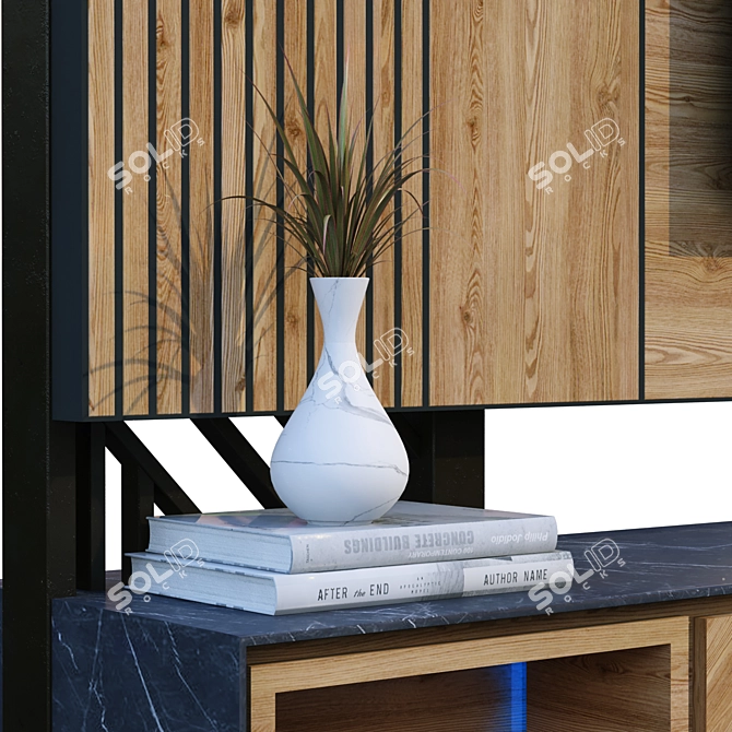 Modern TV Wall Set 205 3D model image 3