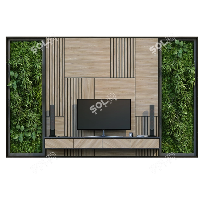 Sleek TV Wall Panel 207 3D model image 6