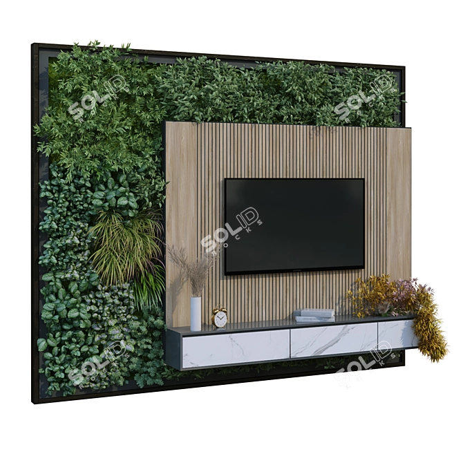 Modern TV Wall Set 209 3D model image 2