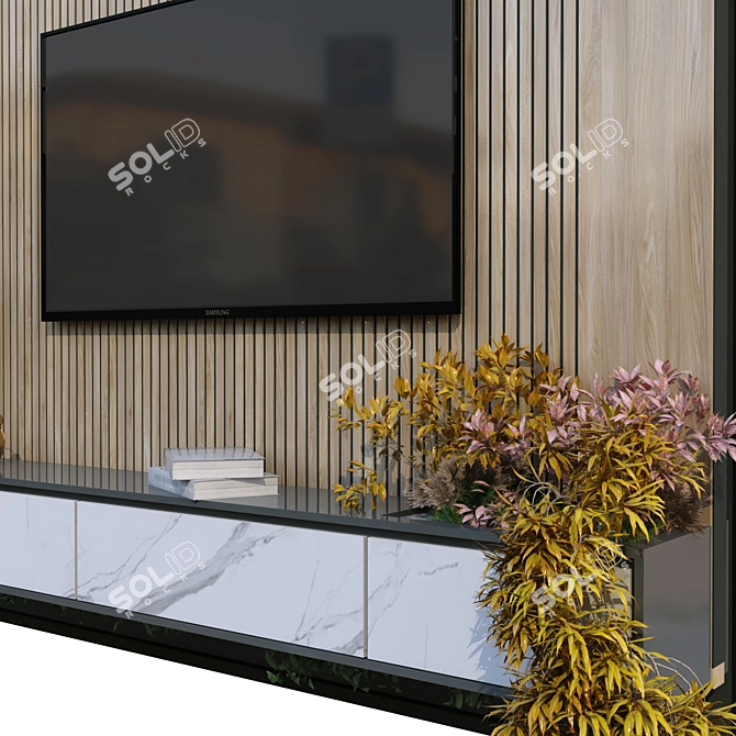 Modern TV Wall Set 209 3D model image 4