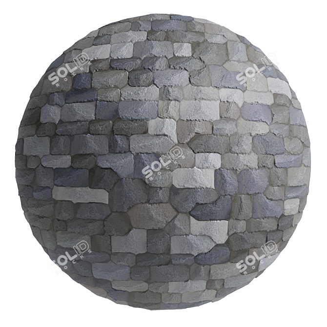 Wild Slate Stone Wall Decor - 4k PBR 3D model image 1