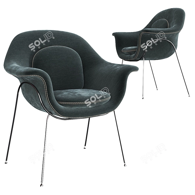 Ultimate Comfort Knoll Womb Chair 3D model image 4