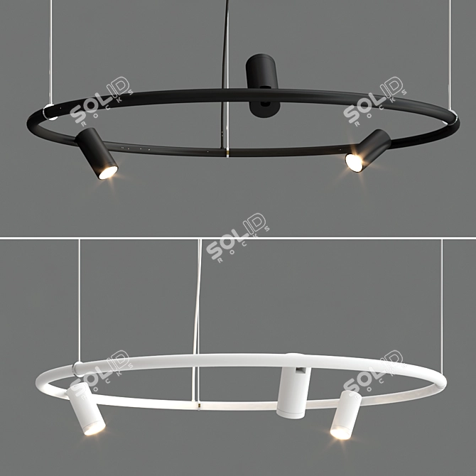 Elegant IRIS LED Pendant Lamp 3D model image 2