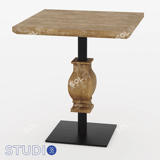 Eco Wood Square Table by Dialma Brown 3D model image 1
