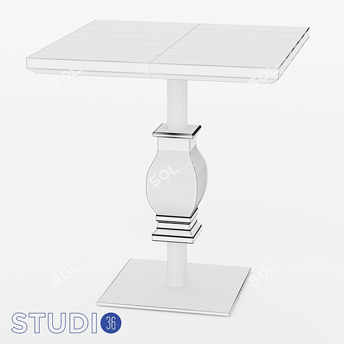 Eco Wood Square Table by Dialma Brown 3D model image 2