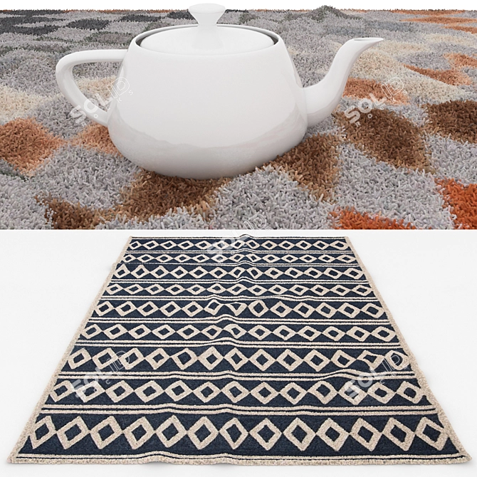 Versatile Rug Set: 6 Unique Designs for Diverse Scenes 3D model image 3