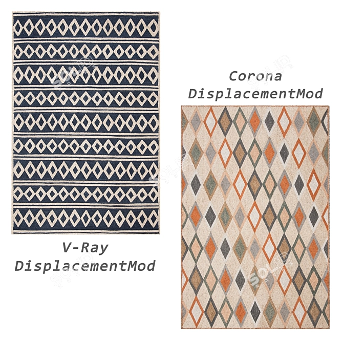 Versatile Rug Set: 6 Unique Designs for Diverse Scenes 3D model image 4