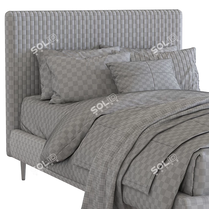 Roar Pleated Upholstered Bed 213 3D model image 5