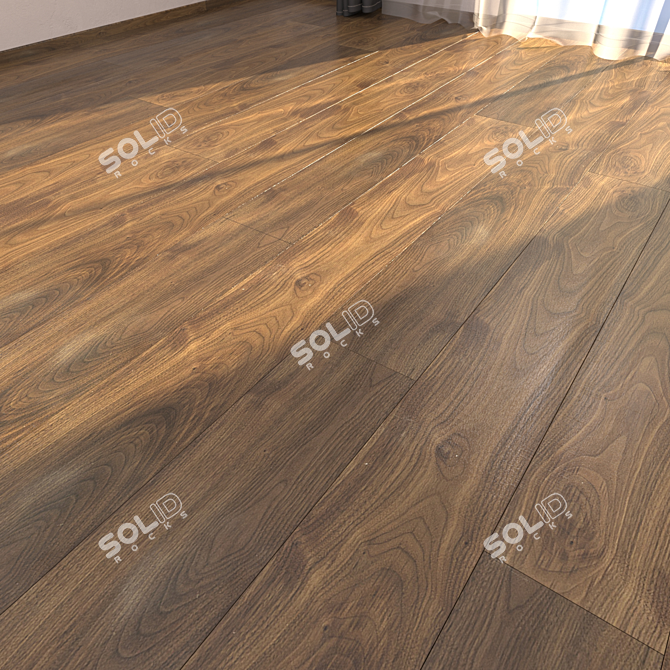 Premium Parquet Floor Collection: Noce Canaletta 3D model image 1