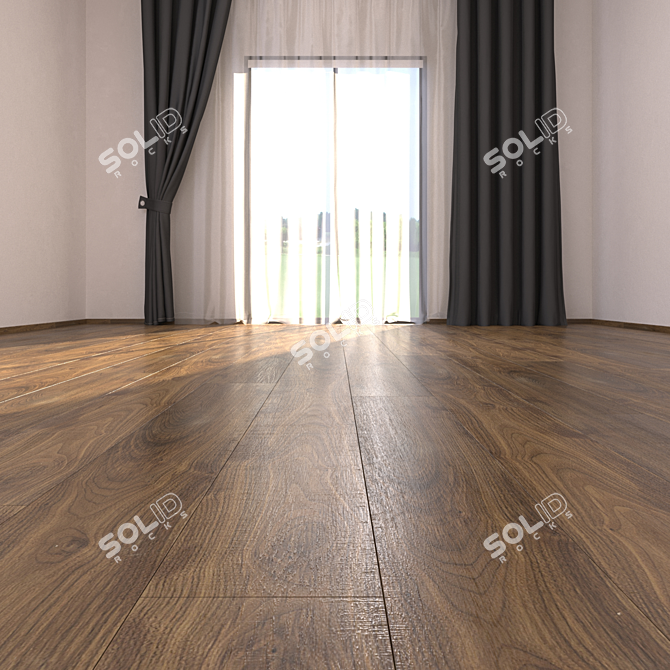 Premium Parquet Floor Collection: Noce Canaletta 3D model image 2