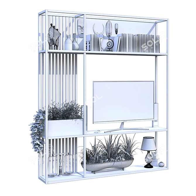 Modern TV Wall Set 211 3D model image 6