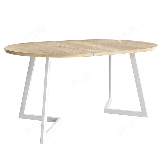 Rome 1050 Sliding Oak Dining Table 3D model image 4