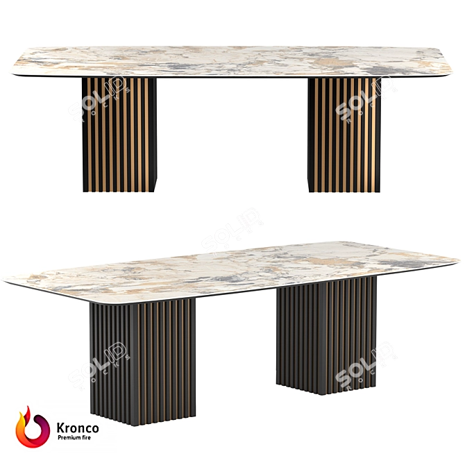 Kronco Rain Ceramic Dining Table 3D model image 1