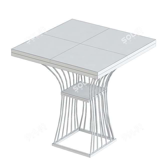 Modern Black Marble Side Table 3D model image 2