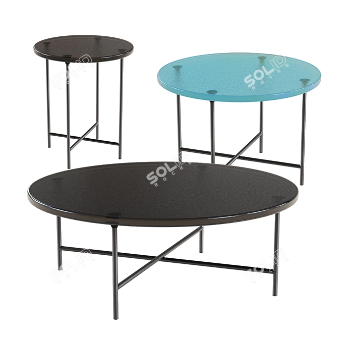 Minimalist Round Glass Coffee Table 3D model image 1