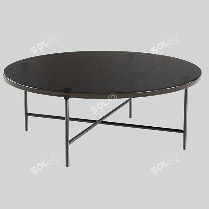 Minimalist Round Glass Coffee Table 3D model image 4