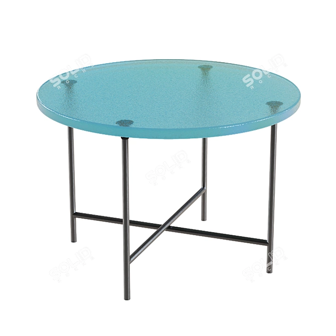 Minimalist Round Glass Coffee Table 3D model image 7