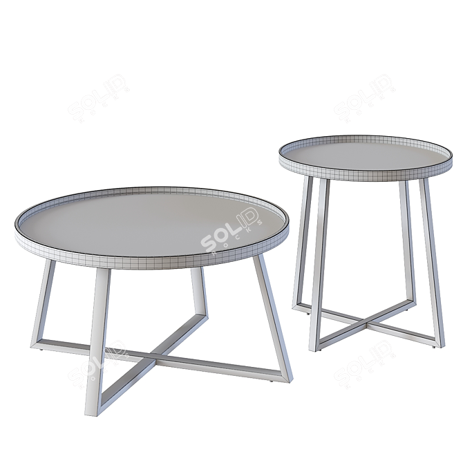 Mirror Round Coffee Table by Berg 3D model image 2