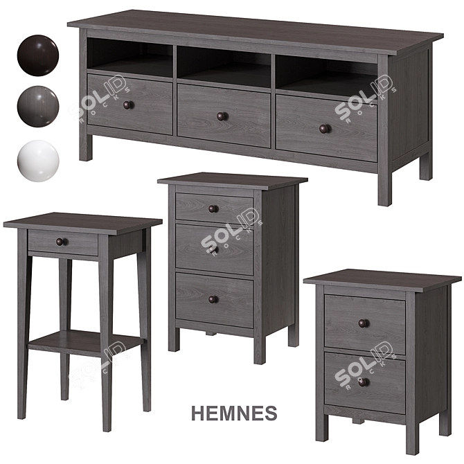 HEMNES Pedestal - Functional and Stylish Storage Solution 3D model image 2