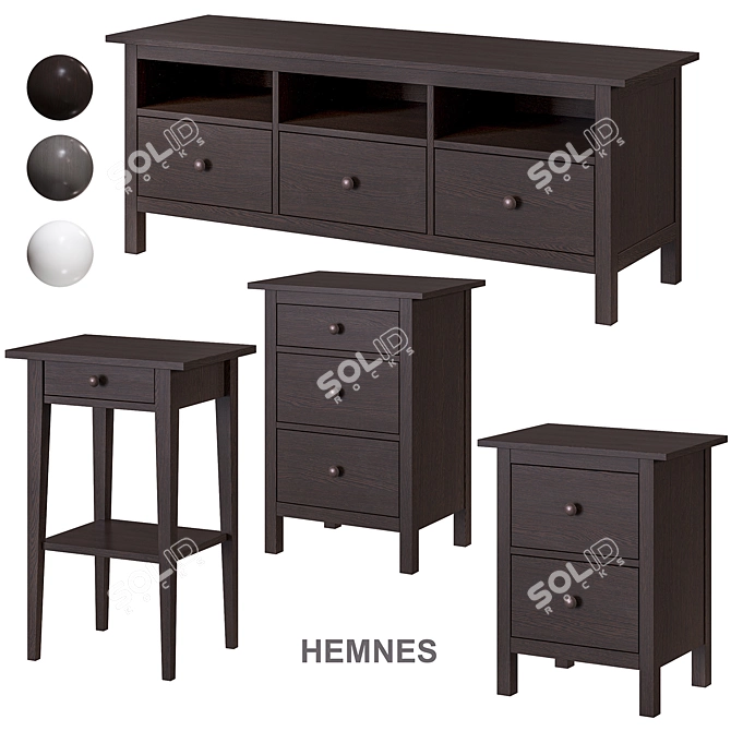 HEMNES Pedestal - Functional and Stylish Storage Solution 3D model image 3