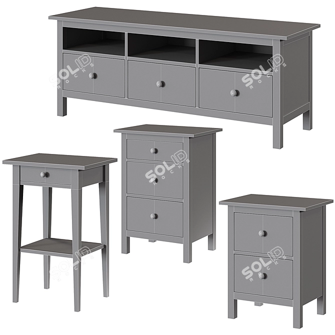 HEMNES Pedestal - Functional and Stylish Storage Solution 3D model image 5