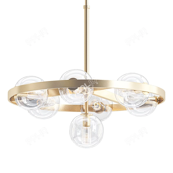 Courcelette Chrome Chandelier: Elegant Seven-Light Fixture 3D model image 1