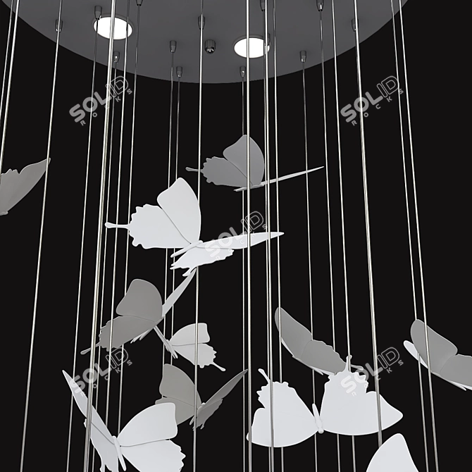 Night Butterflies Chandelier: Elegant & Ethereal 3D model image 2