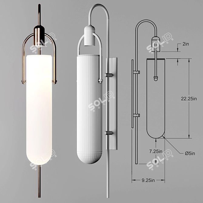 Allied Maker Arc Well Sconce 3D model image 2